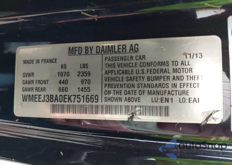 2014 Smart Fortwo Passion/Pure z USA, uszkodzony, nr VIN WMEEJ3BA0EK751669